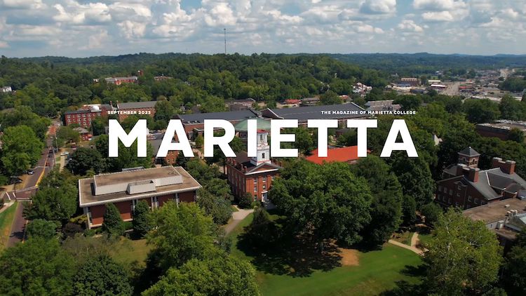 September 2023 Marietta Magazine Cover featuring a photo of campus
