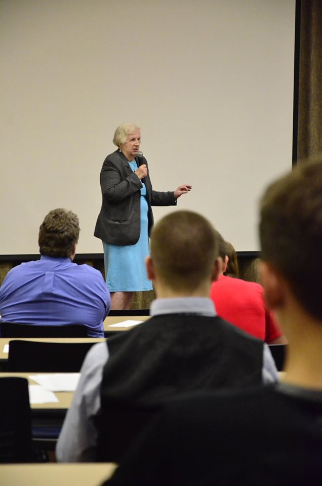 Alice Ely Chapman, Founder of the Ely Chapman Education Foundation, speaks at the Septmeber 22nd 2016 PioPitch program at Marietta College