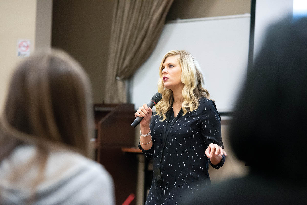 Megs Schreck Yunn ’06, founder of Beverly’s Birthdays, returned to Marietta in October to speak to students about her charity and its impact on the lives of homeless children