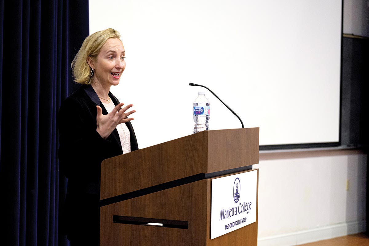 The Milton Friedman Lecture featured economist and journalist Dr. Allison Schrager, co-founder of LifeCycle Finance Partners, LLC, presents