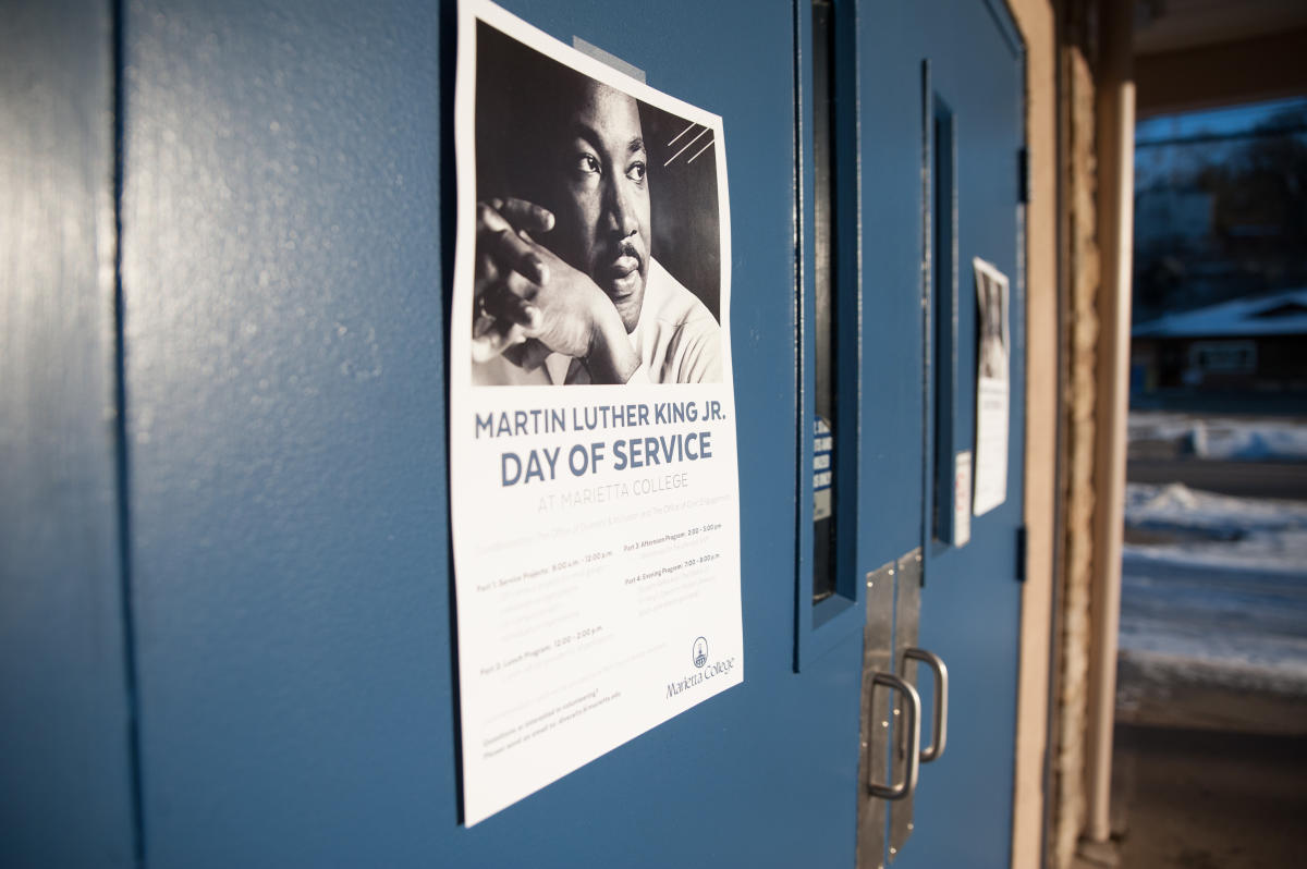 A poster advertising the 2019 MLK Day of Service at Marietta College