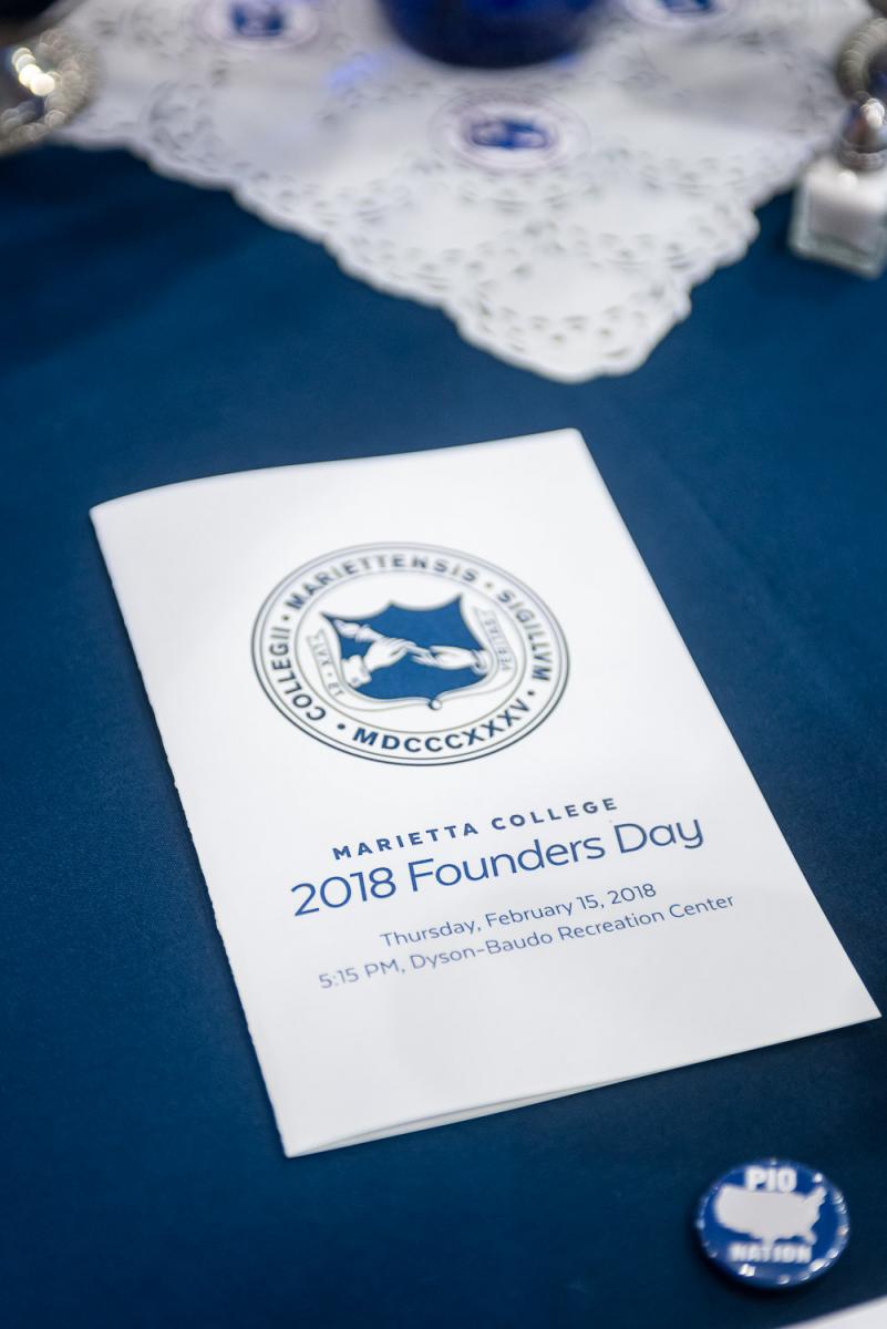 Program from the 2018 Marietta College Founders Day