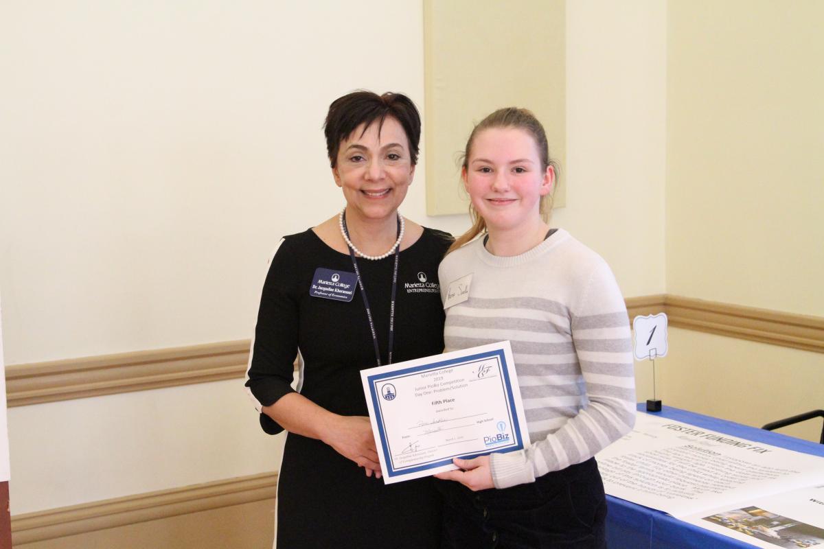 Rose Sandlin the fifth place winner of the 2019 Marietta College Junior Piobiz Round 1 Competition