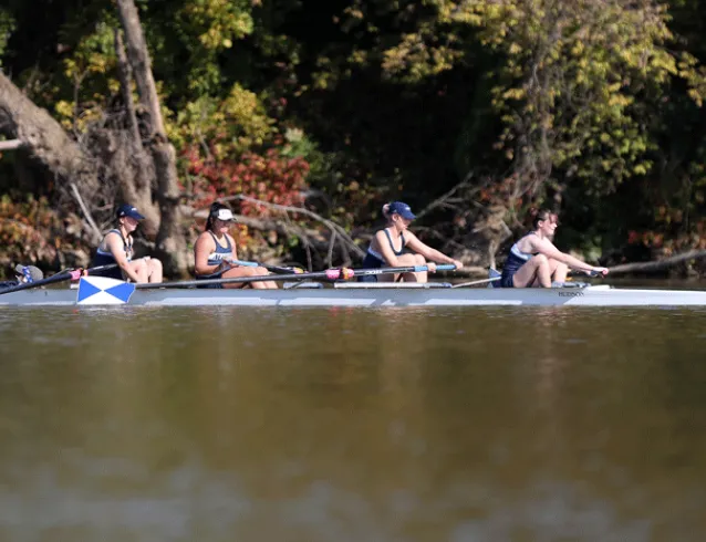 Rowing to the starting line