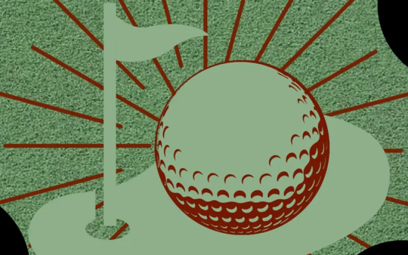 Green Golf Flag and Ball