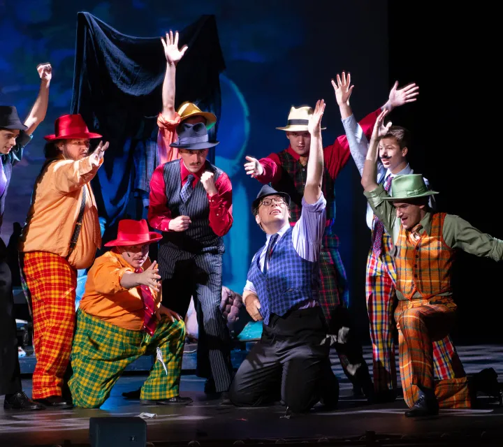 Actors performing Guys and Dolls