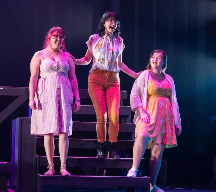 Marietta College students act during a Theatre Department performance of Godspell