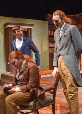 Actors perform during Marietta College Theatre Department's performance of Miss Bennet Christmas At Pemberley