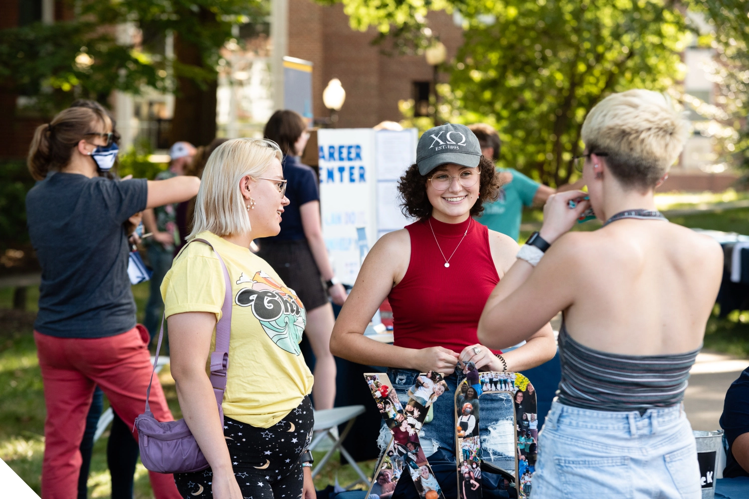 Marietta College students discuss Greek Life during the Involvement Fair