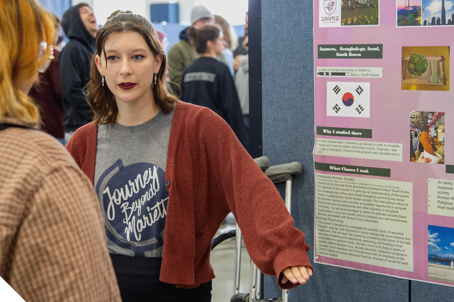 A Marietta College student presents research during Experiential Education Day