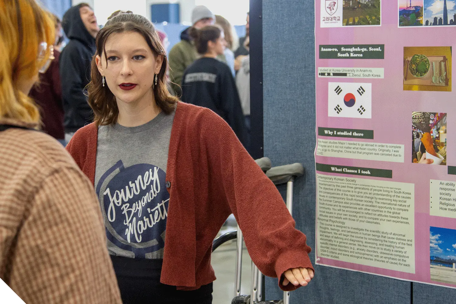 A Marietta College student presents research during Experiential Education Day