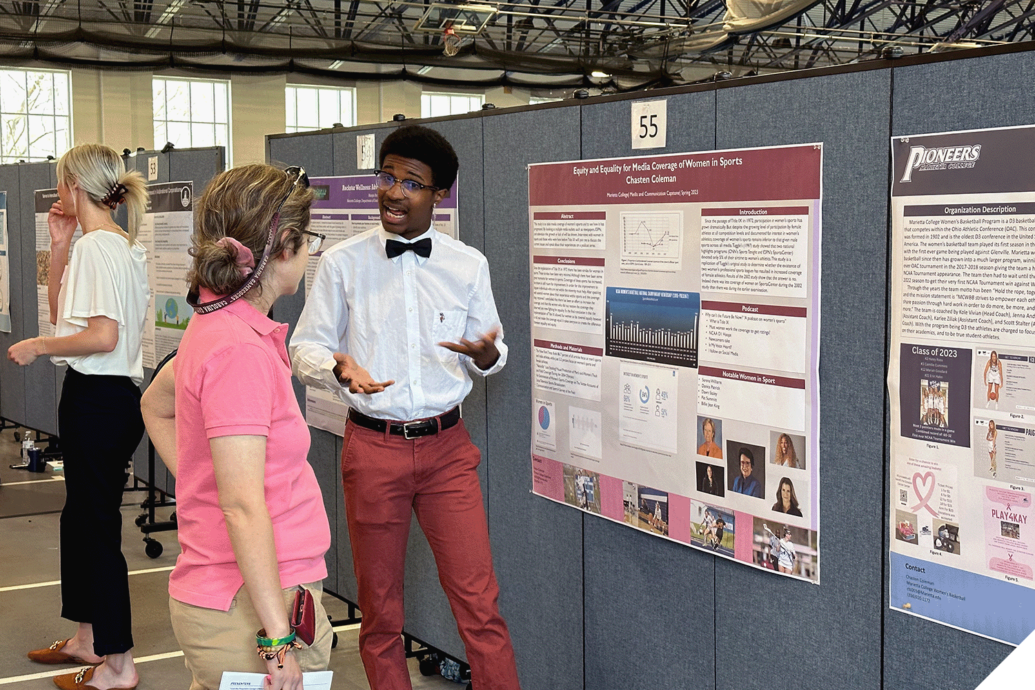 A Marietta College student presents research during All Scholars Day