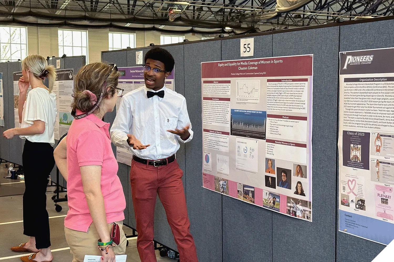 A Marietta College student presents research during All Scholars Day