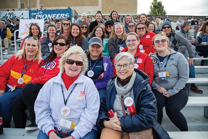 Chi Omega sisters were honored during Saturdayâs football game.