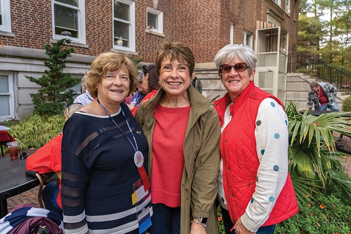 (From left) Carole Wylie Hancock â75, Cathy Morford Lannert â80 and Candee Dankmyer Cummings â80