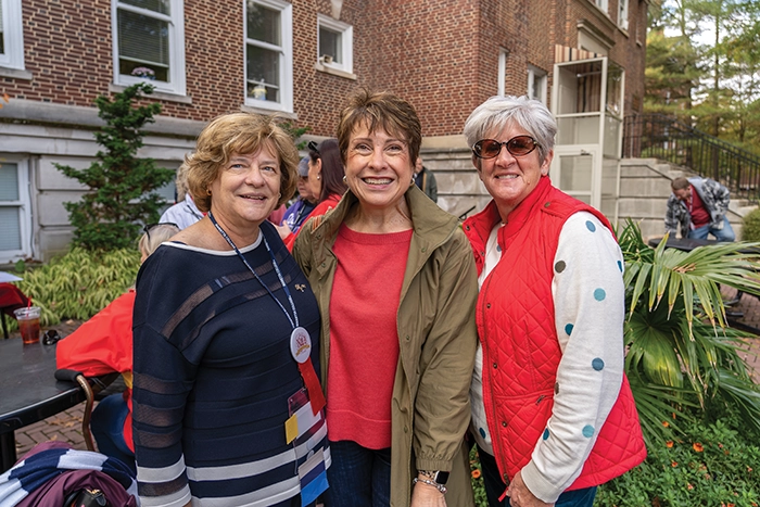 (From left) Carole Wylie Hancock â75, Cathy Morford Lannert â80 and Candee Dankmyer Cummings â80