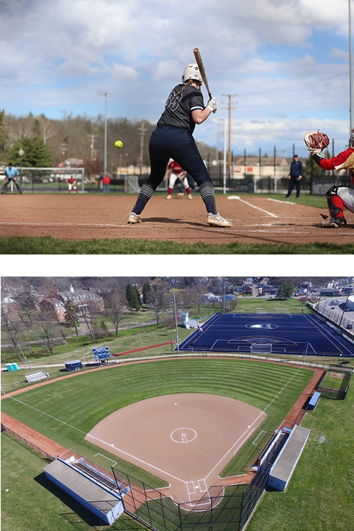 Softball Field and Players