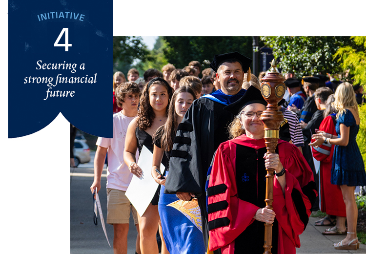Initiative 4: Securing a Strong Financial Future--photo of graduates after commencement