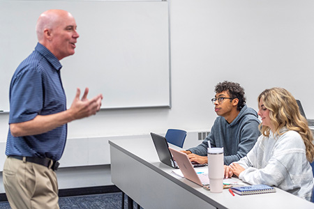 Tom Perry teaches marketing class