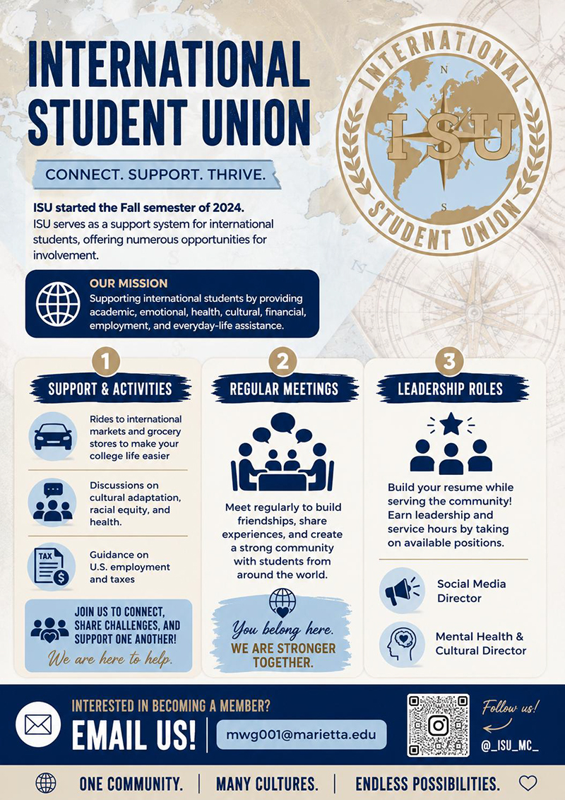 poster promottin International Student Union membership