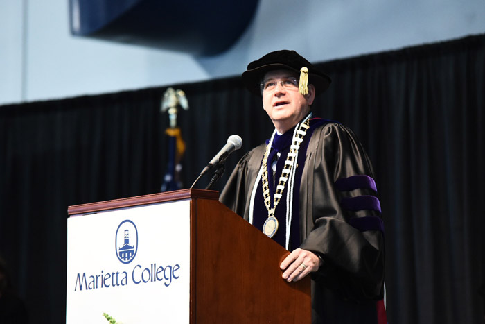 President Bill Ruud speaking at the 2017 Commencement