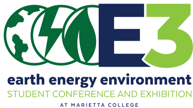 E3 at MC logo. Reads Earth Energy Environment Student Conference and Exhibition at Marietta College