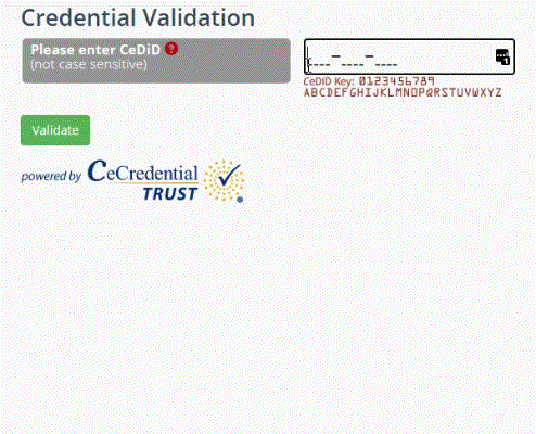 gif demo of the validation