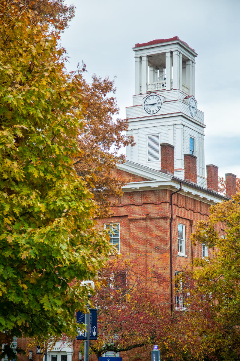 Erwin Tower of the campus of Marietta College