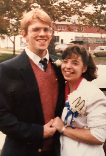 Photo of Schott Ferris and Teri Klonowski as they met at Marietta College Homecoming