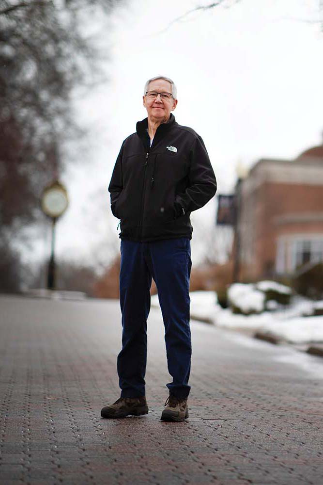 Fred Smith stands on the Mall