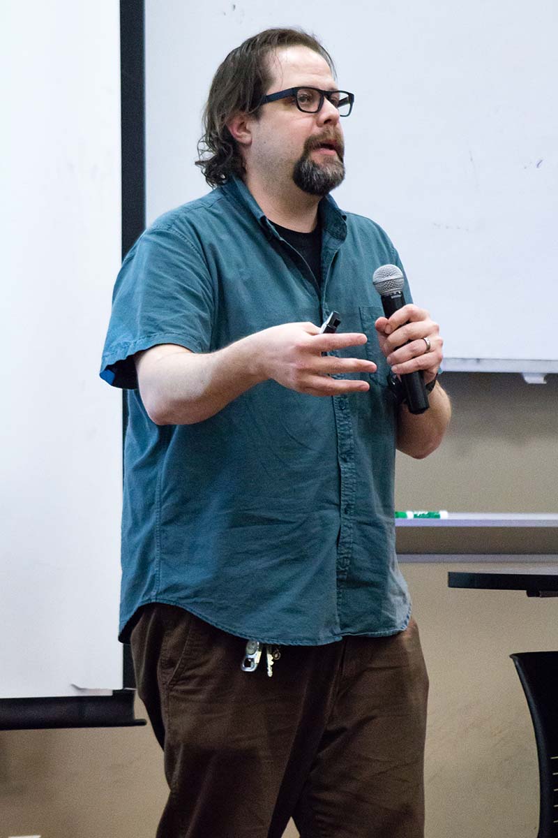 Andy Felt speaks at Marietta College PioPitch on March 1, 2018