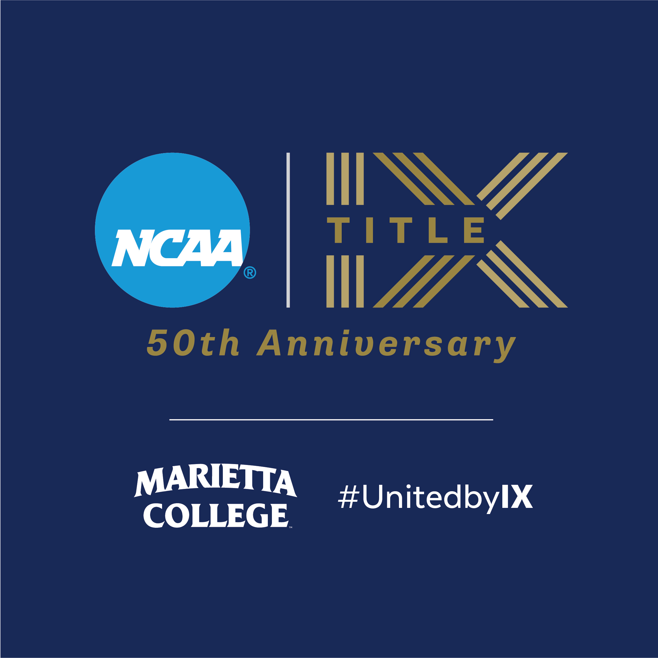 Marietta College Title IX at 50 Logo