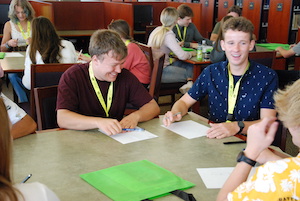 Students at 3rd floor legacy library