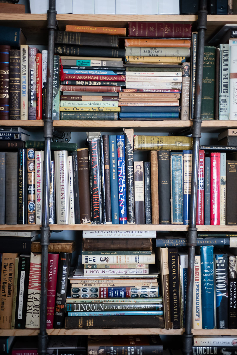 Matt Dole's bookshelf in his home