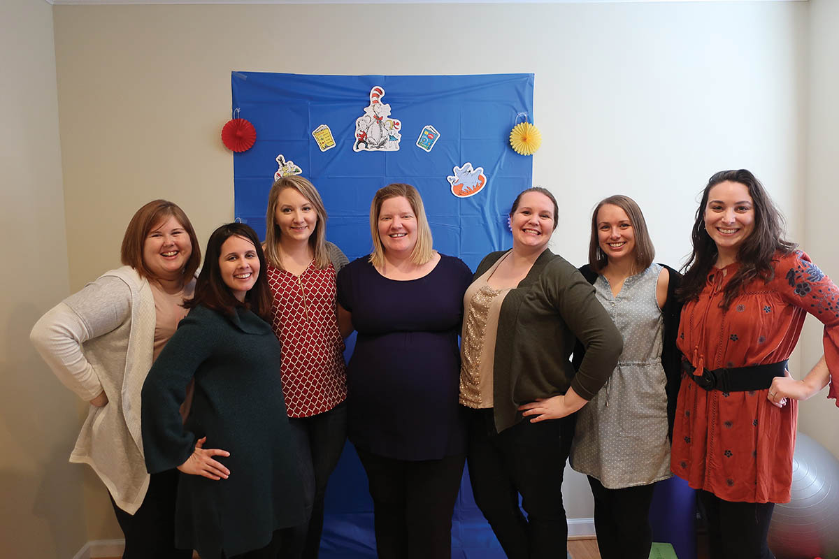 Chi Omegas gathered in Washington, D.C., for a Dr. Seuss-themed baby shower