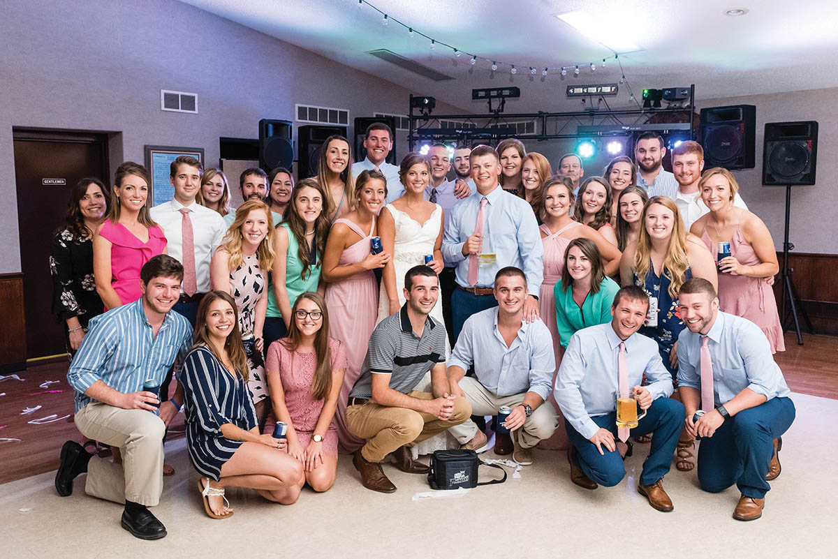 With their many friends and family, Corey Schilling ’16 and Emily Tornes ’17 were married on July 1, 2017, at Saint Bernard’s Catholic Church in Beverly, Ohio