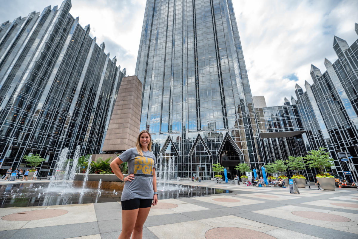 Amanda Hardt standing in Pittsburgh