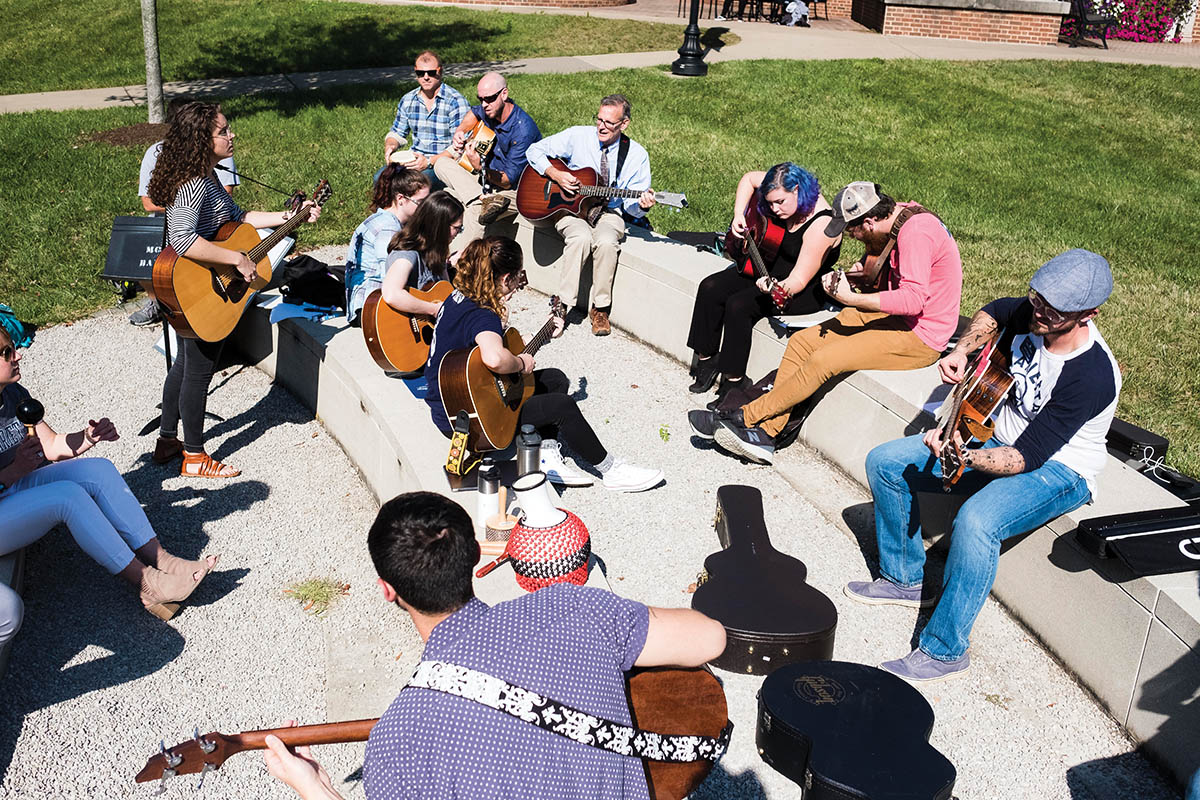 Music Therapy students and faculty held a Blues Jam session in Kremer Amphitheatre on October 11th