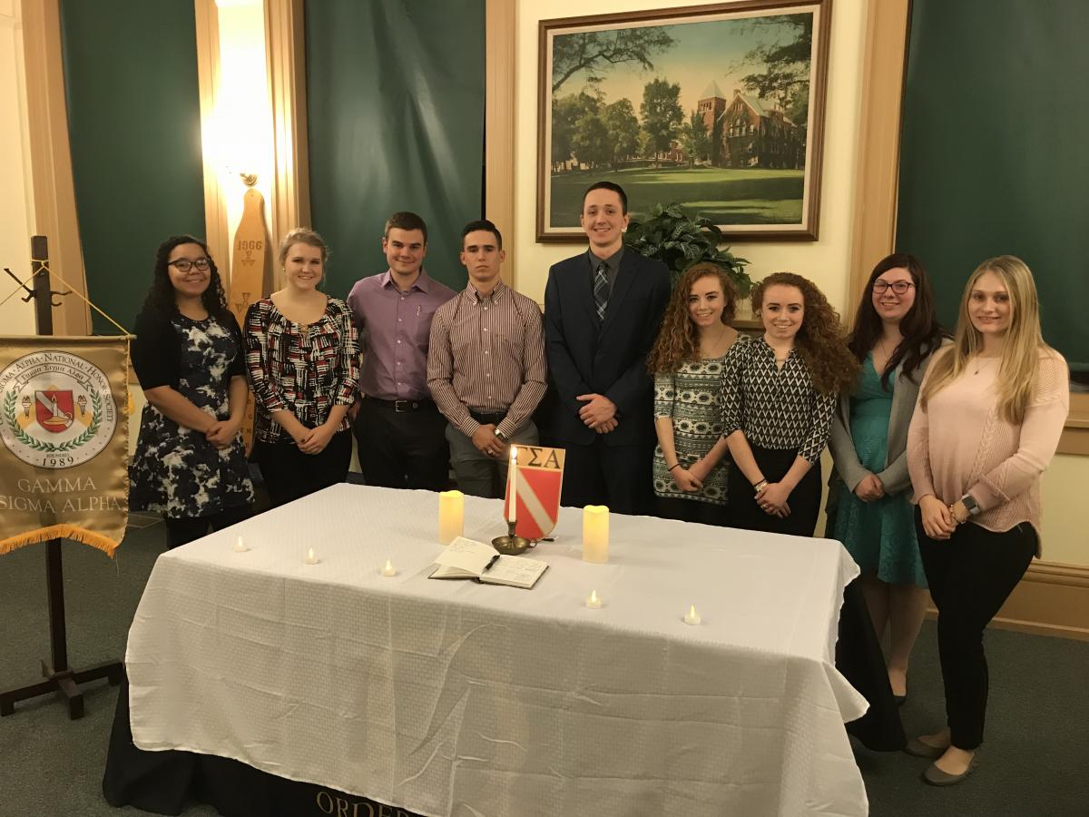 Gamma Sigma Alpha class of Spring 2018 at Marietta College