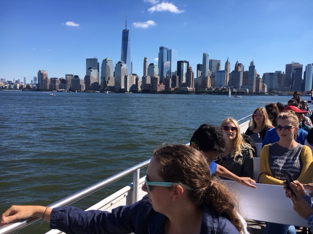 Marietta College Honor Students on the Boat to Ellis Island in NYC