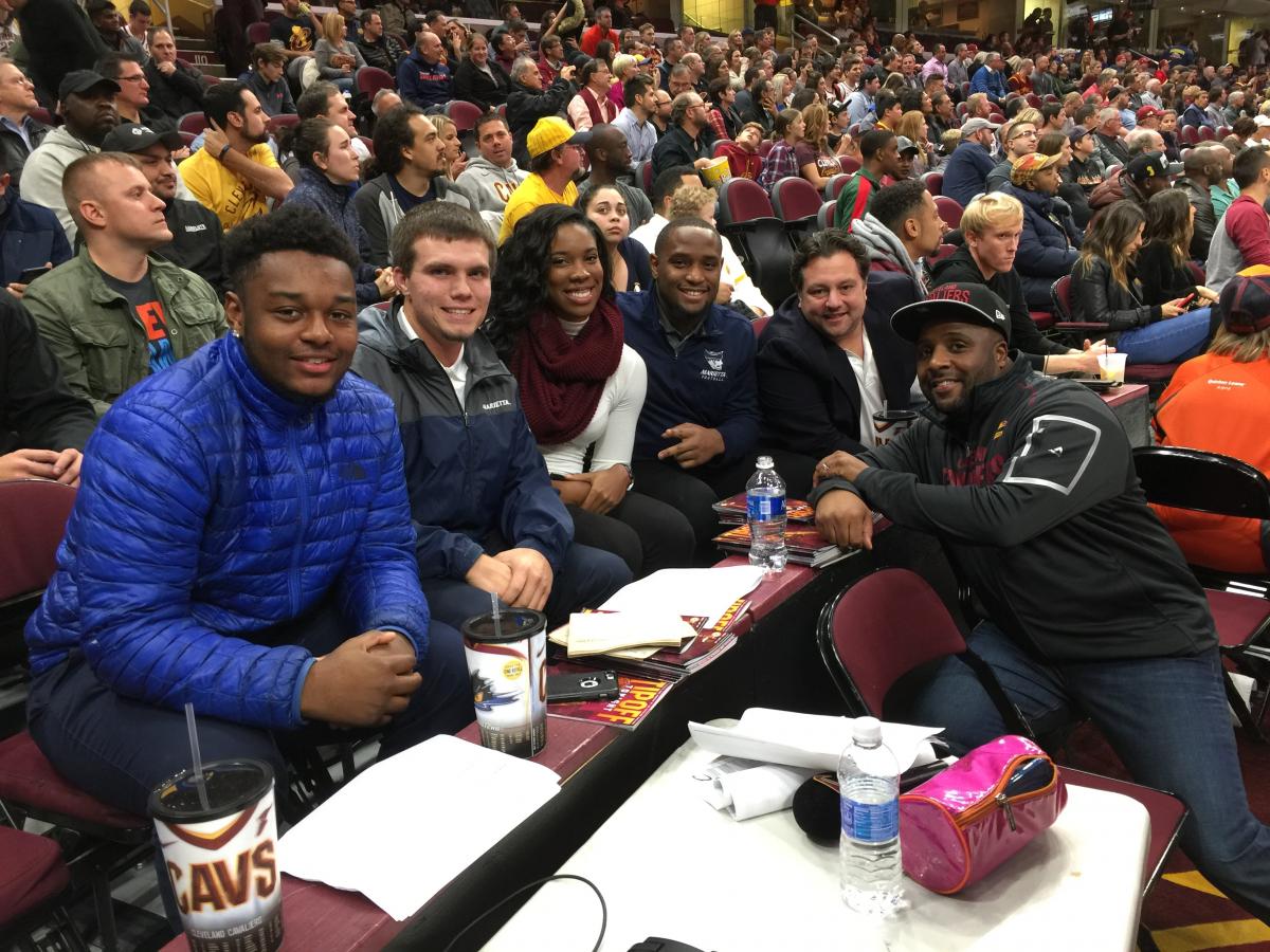 Students traveled to a Cleveland Cavaliers game to see how they produce a game using the same scripting software Marietta College teaches students.