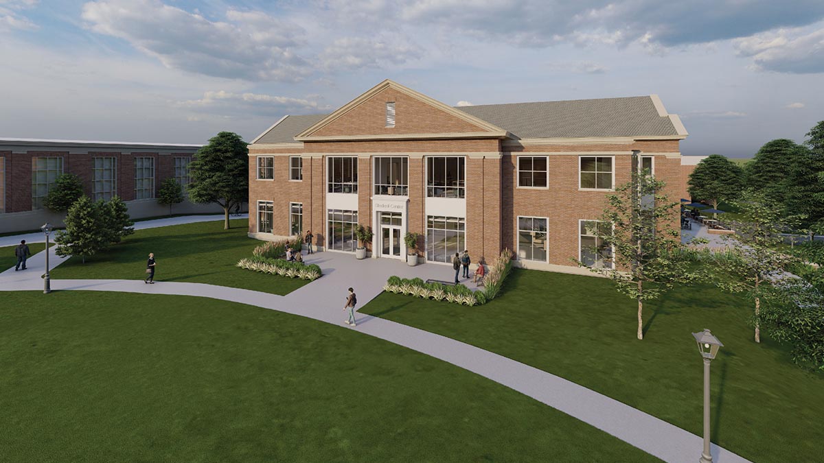 rendering of a potential rebuild of the Gilman Student Center