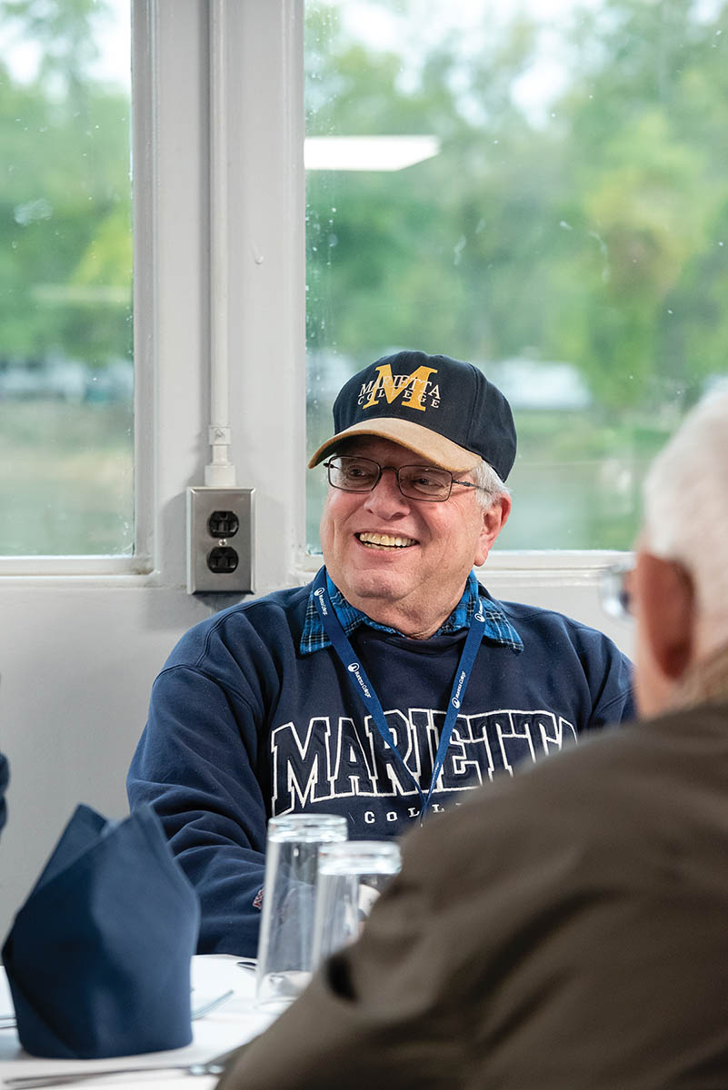 Steven Brandt â71 reminisces about his time at Marietta during a river cruise.