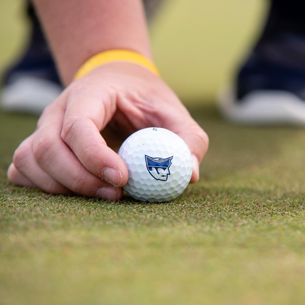 Detail of a Marietta College golf ball