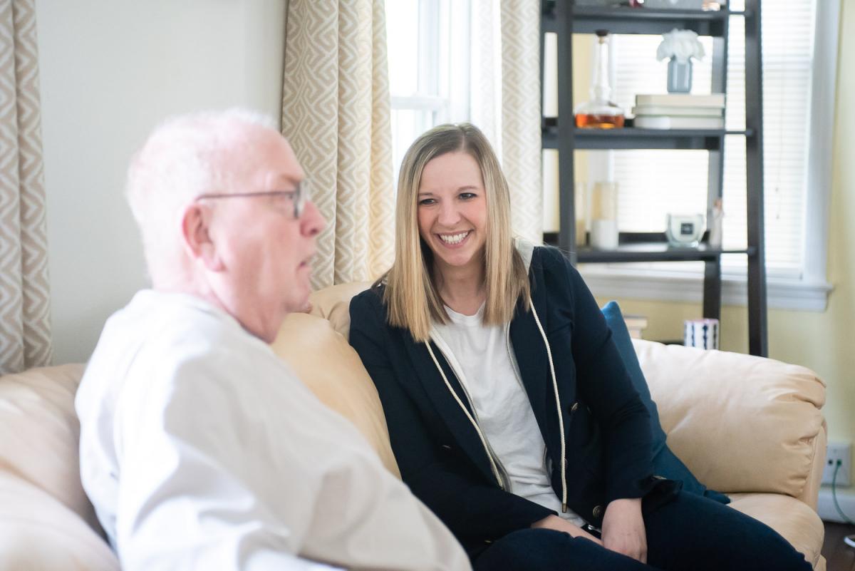 Hailee Stender '10 smiles at her father