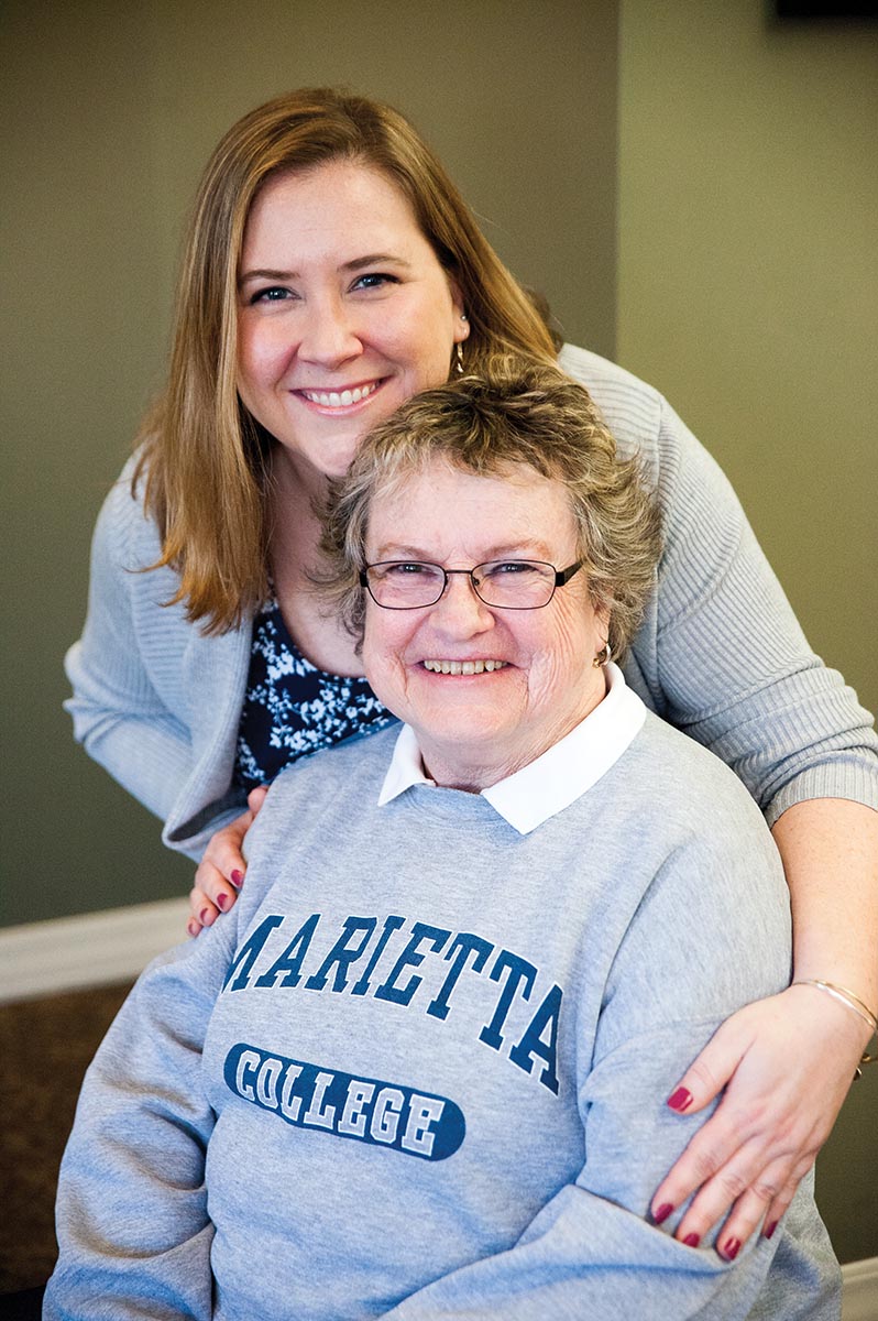 Susanne Derr Bock ’66 and her daughter Anna Bock Mullins ’04