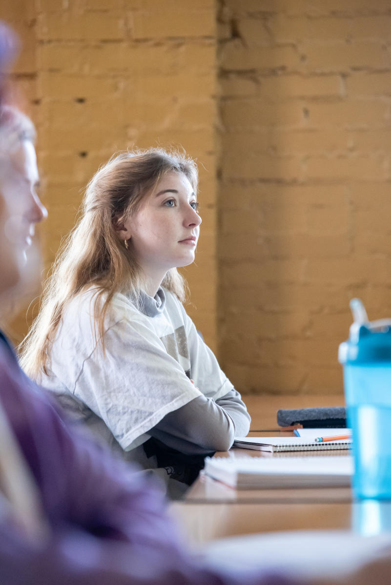 Marietta College Student in a Psychology classroom