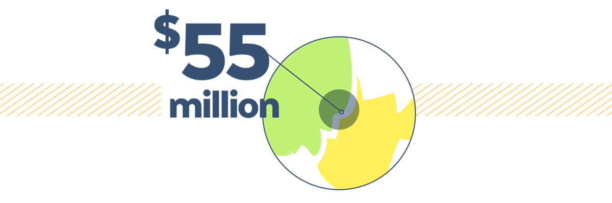 Total impact graphic - 55 million dollars