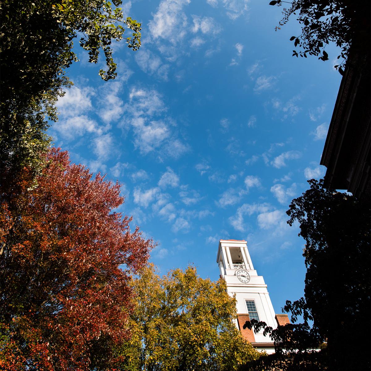 Blue Sky with Erwin Hall Clock in the background