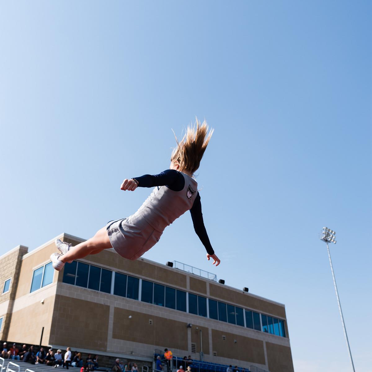 Marietta College cheerleader